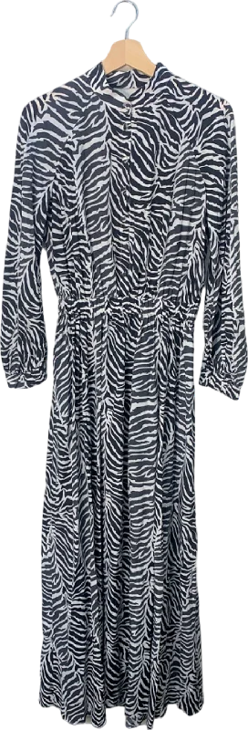 Baia Black and White Zebra Print Tallat Dress UK 12