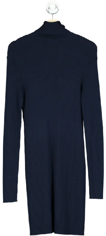 Ralph Lauren Navy Ribbed Knit Dress UK L