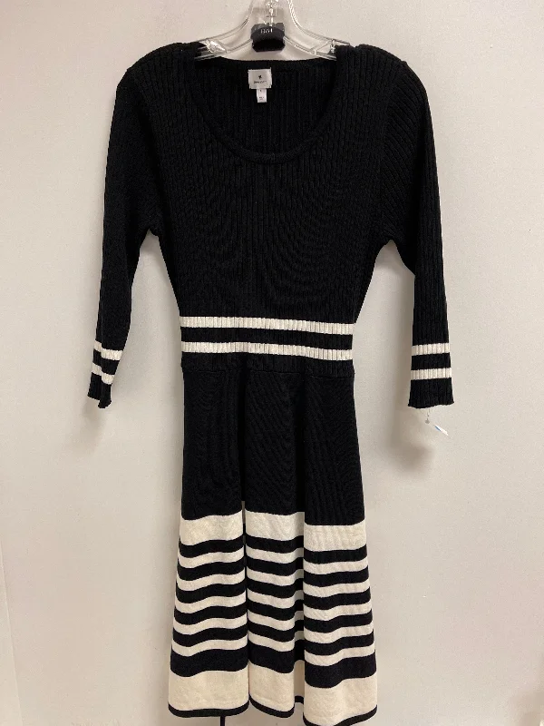 Dress Casual Midi By Dressbarn In Black & White, Size: M