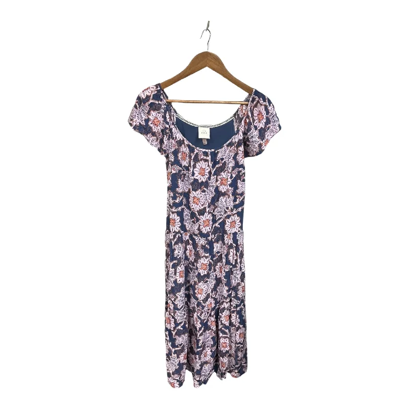 Dress Casual Midi By Knox Rose In Floral Print, Size: Xs