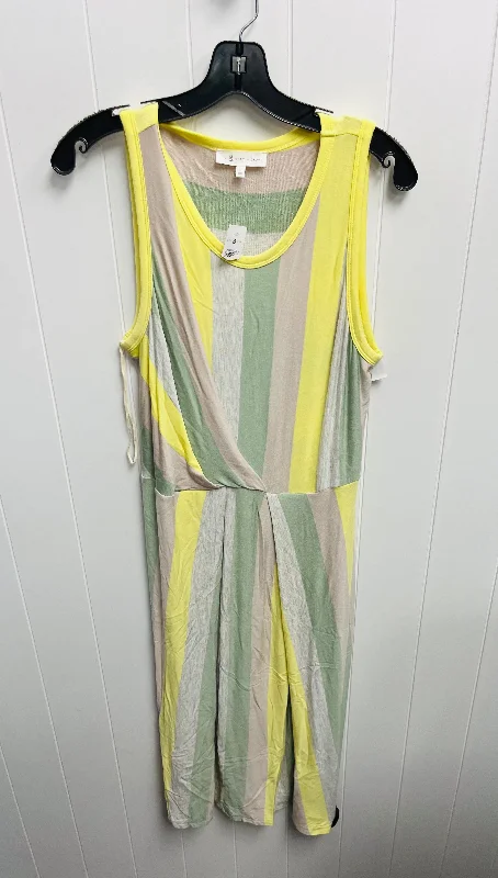 Dress Casual Midi By Lou And Grey In Green & Yellow, Size: L