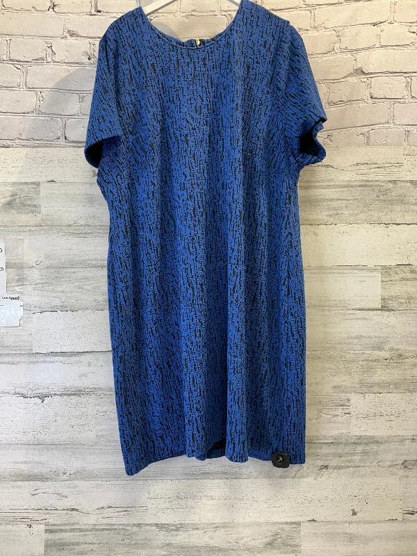 Dress Casual Midi By Premise In Blue, Size: 3x