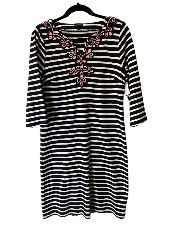 Dress Casual Midi By Talbots In Striped Pattern, Size: M