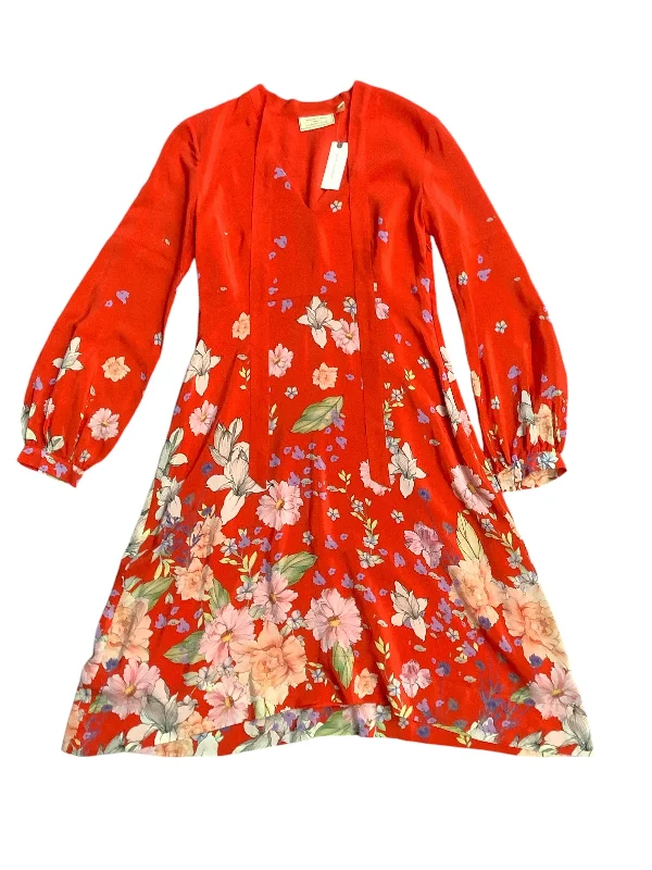 Dress Party Midi By Anthropologie In Orange, Size: 4