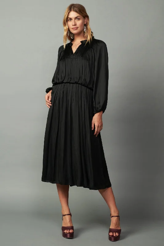 Shirred Yoke Maxi Dress