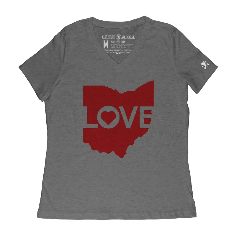 Ohio Love Logo - Womens V-Neck T-Shirt