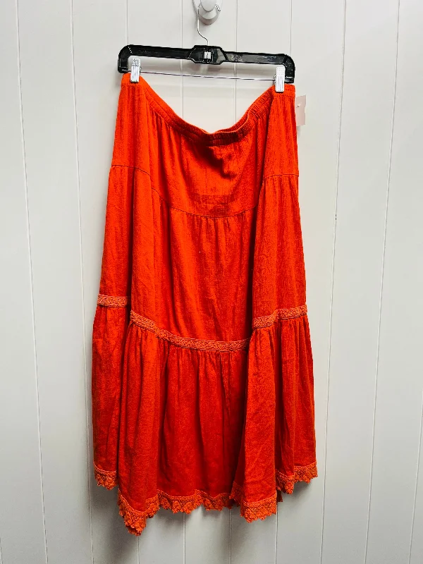 Skirt Maxi By OSO CASUALS  -  In Orange, Size: Xl