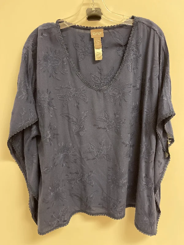 Top Short Sleeve By Chicos In Navy, Size: S