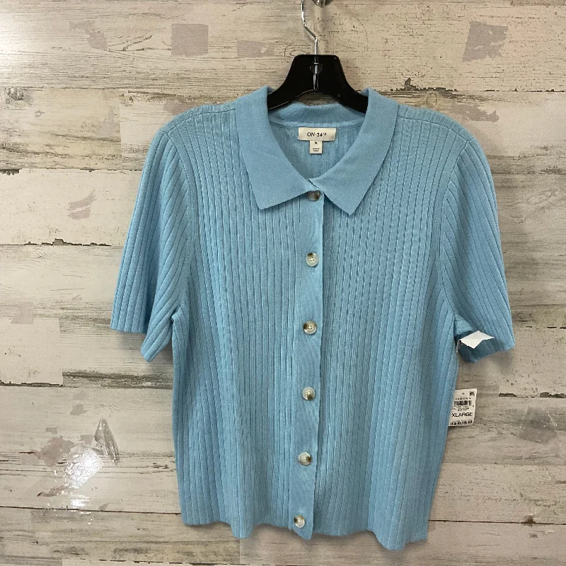 Top Short Sleeve By ON 34th In Blue, Size: Xl