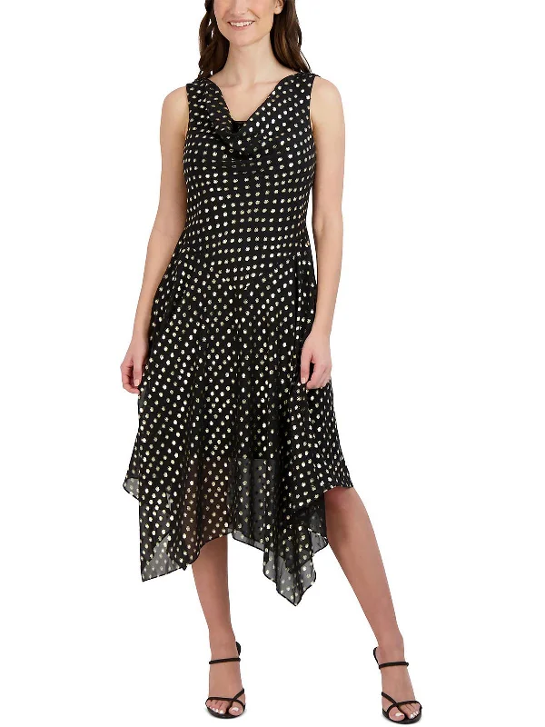 Womens Polka Dot A Line Cocktail And Party Dress