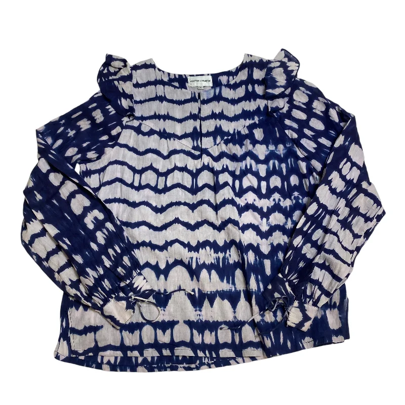 Blouse Long Sleeve By Antik Batik In Blue, Size: L