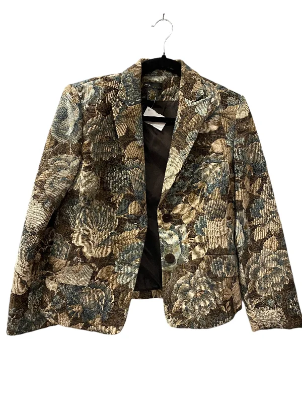 Blazer By Grace Elements In Floral Print, Size: M