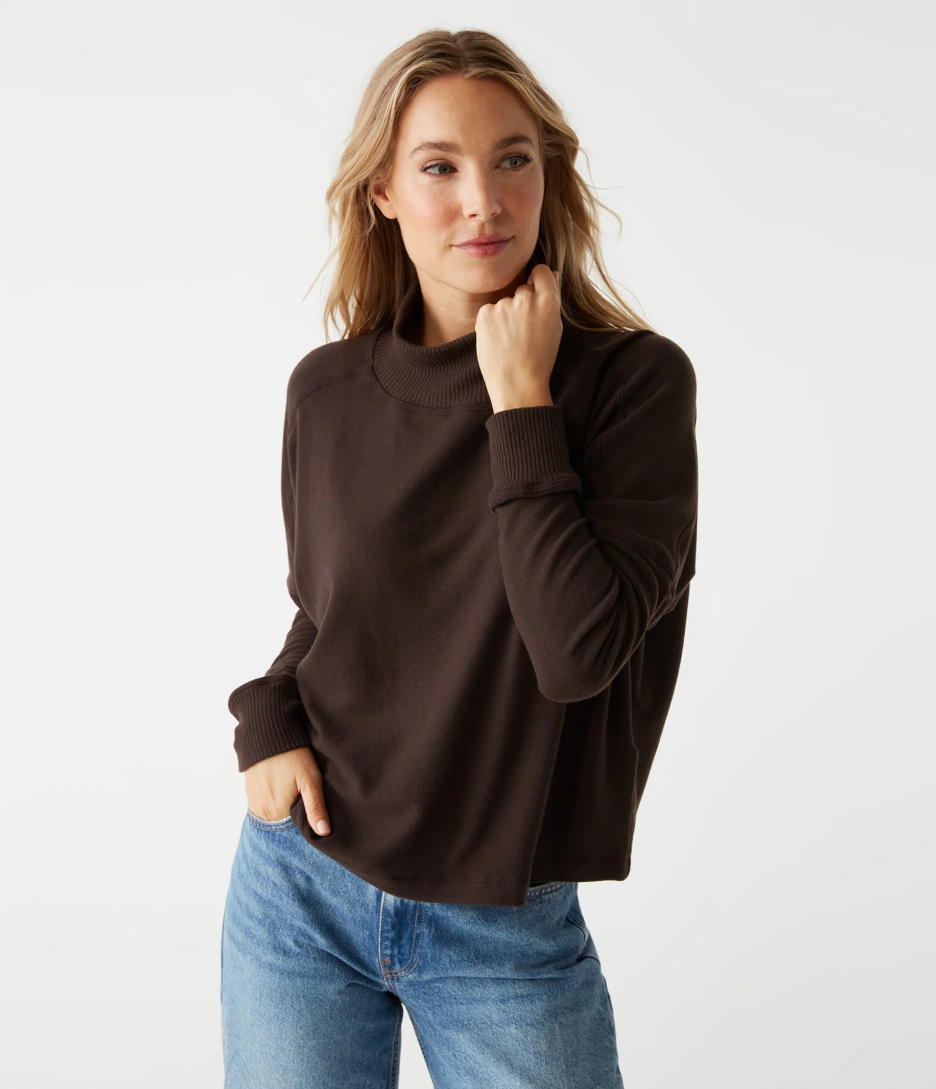 Frida Mock Neck Top - Java