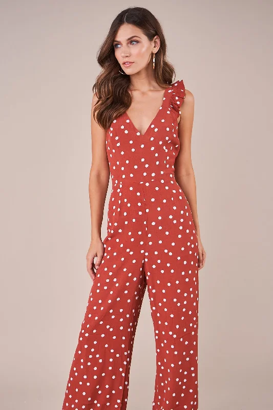 Hot In The City Polka Dot Wide Leg Jumpsuit