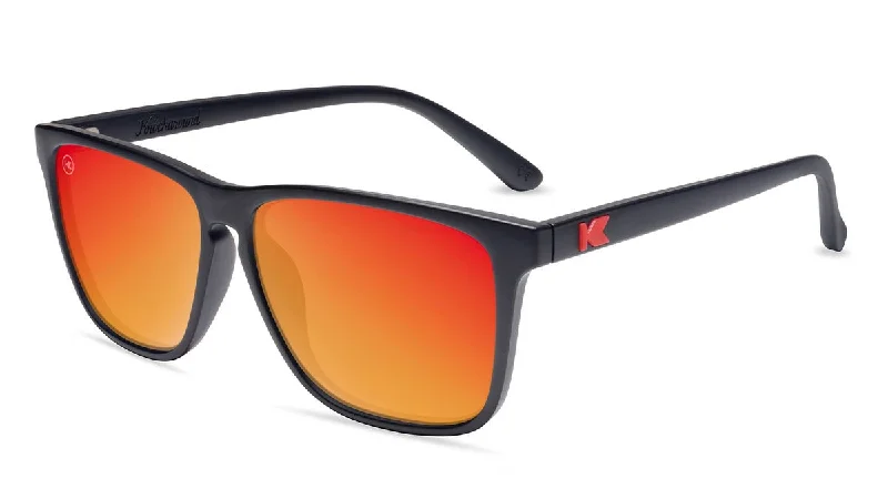 Matte Black / Red Sunset Fast Lanes Polarized Sunglasses