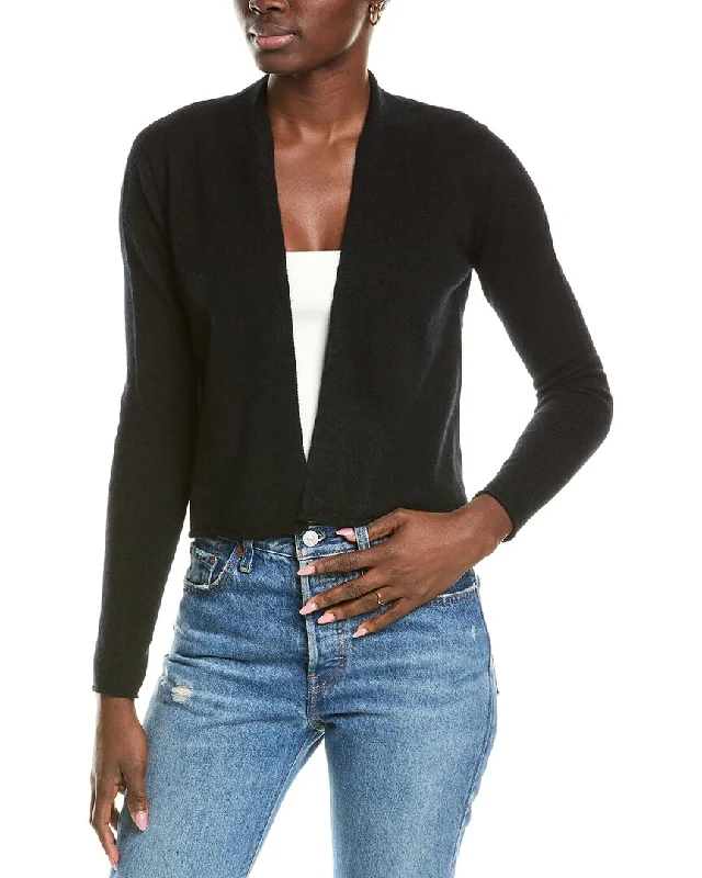 sofiacashmere Cropped Open Cashmere Cardigan