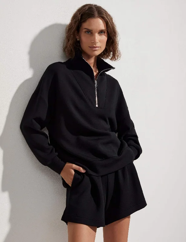 Hawley Half Zip Sweat - Black