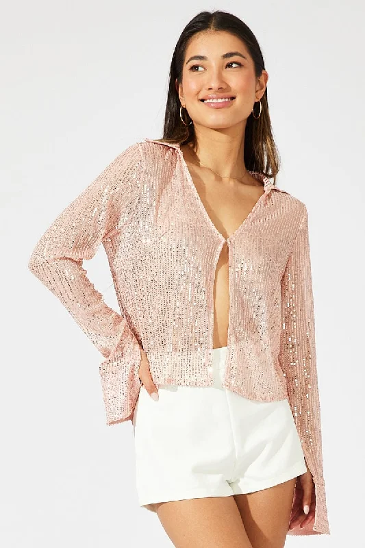 Gold Bolero Long Sleeve Sequins