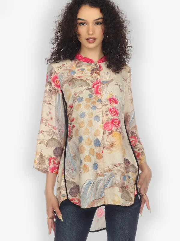 Kimono Art Design Silk Blouse