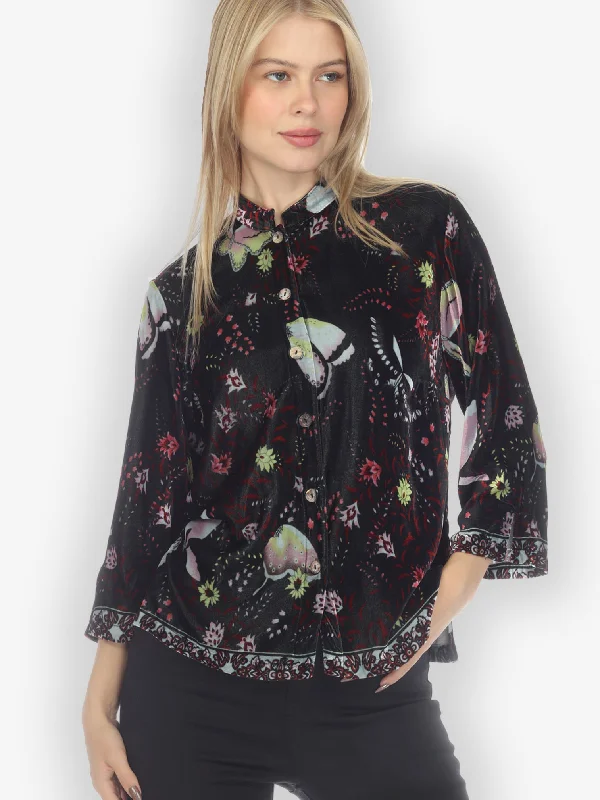 Sweet Butterfly Velvet Blouse