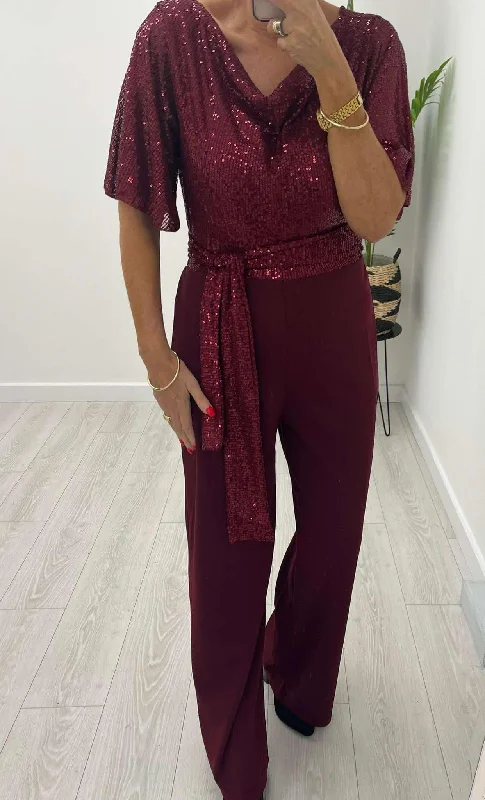 KATE JUMPSUIT BURGUNDY